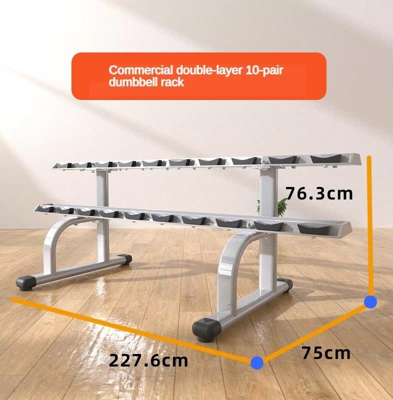Commercial Double Layer Dumbbell Rack for 10 Pairs - Image 2