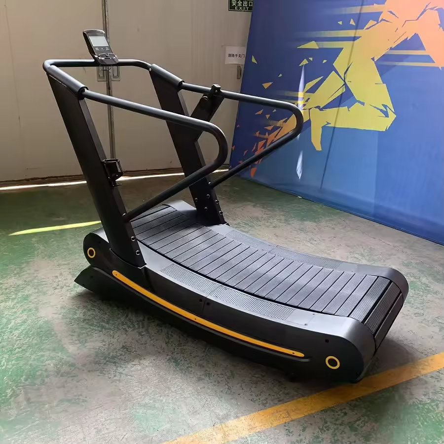Curved Treadmill in Commercial Gym Setting