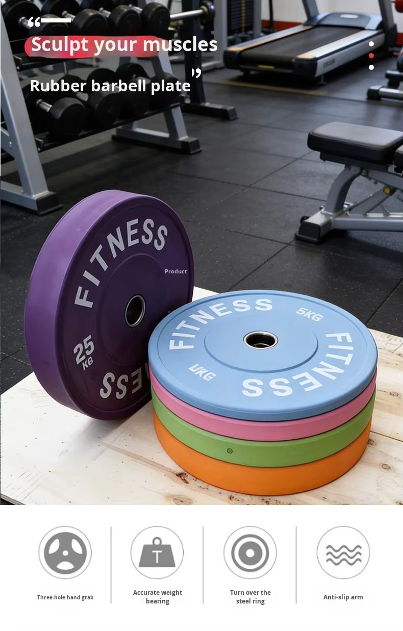 Colored Rubber Coated Olympic Weight Plates detail image 4