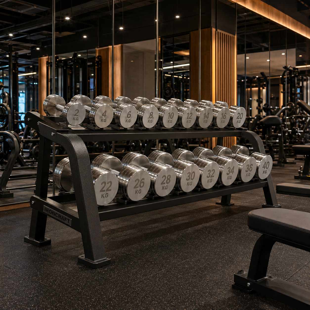 Product gallery image - Mirror Chrome Plated Pure Steel Dumbbell Set