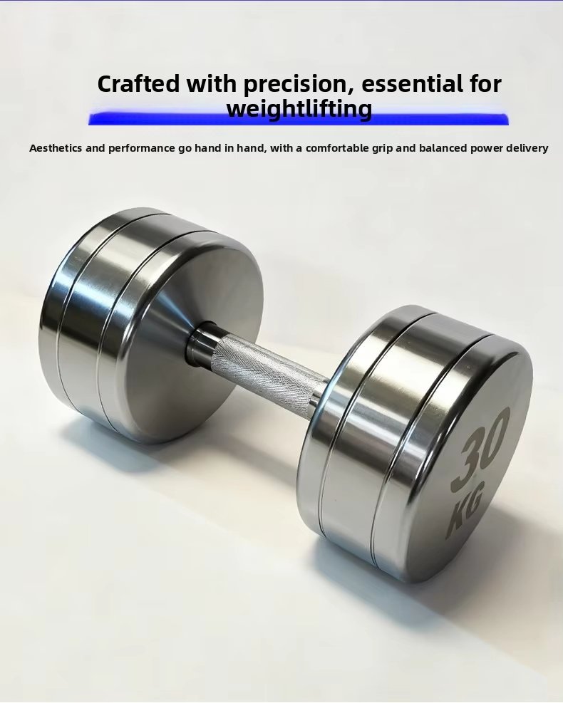Mirror Chrome Plated Pure Steel Dumbbell Set detail image 3