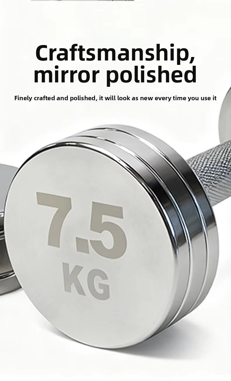 Mirror Chrome Plated Pure Steel Dumbbell Set detail image 4