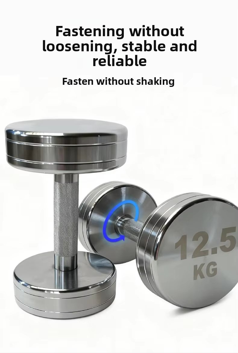 Mirror Chrome Plated Pure Steel Dumbbell Set detail image 5