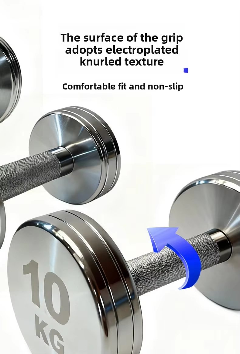 Mirror Chrome Plated Pure Steel Dumbbell Set detail image 6
