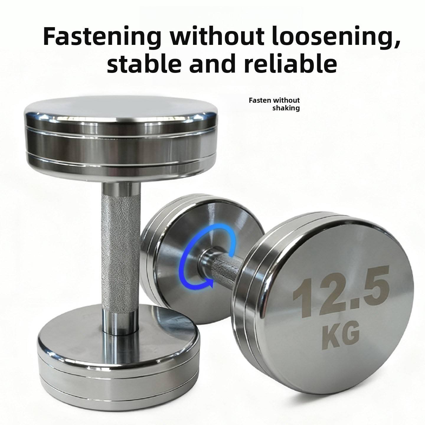 Product gallery image - Mirror Chrome Plated Pure Steel Dumbbell Set
