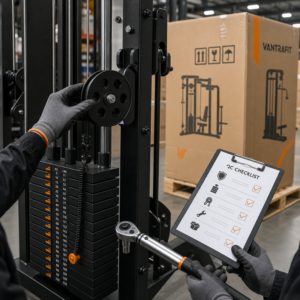 Commercial strength machine pre-shipment QC inspection with pulley and export packing