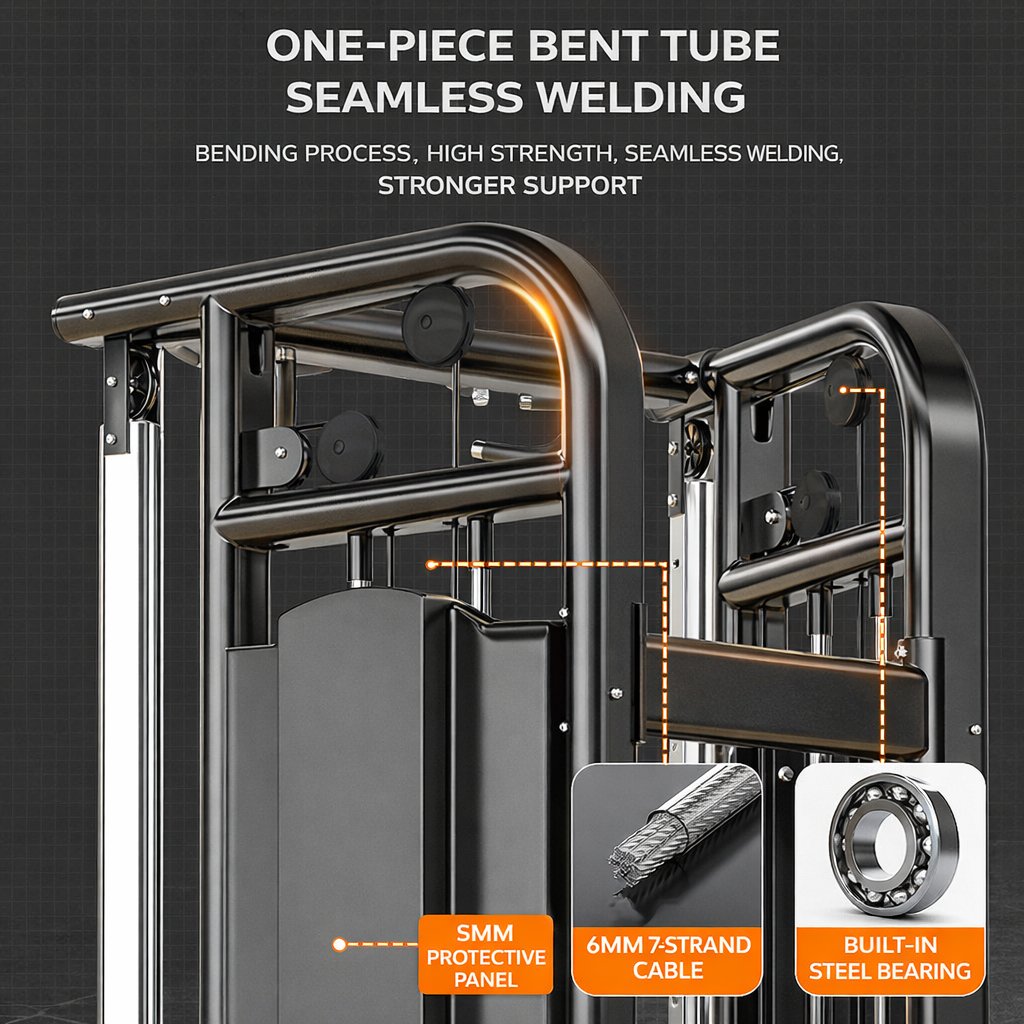 Product gallery image - Commercial Multi-Function Smith Machine with Dual Weight Stacks