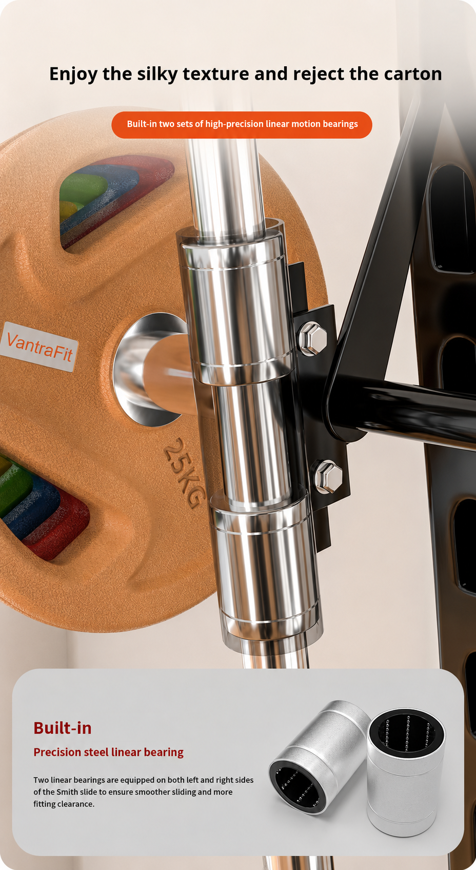 Multi-Function Smith Machine precision linear bearing detail image