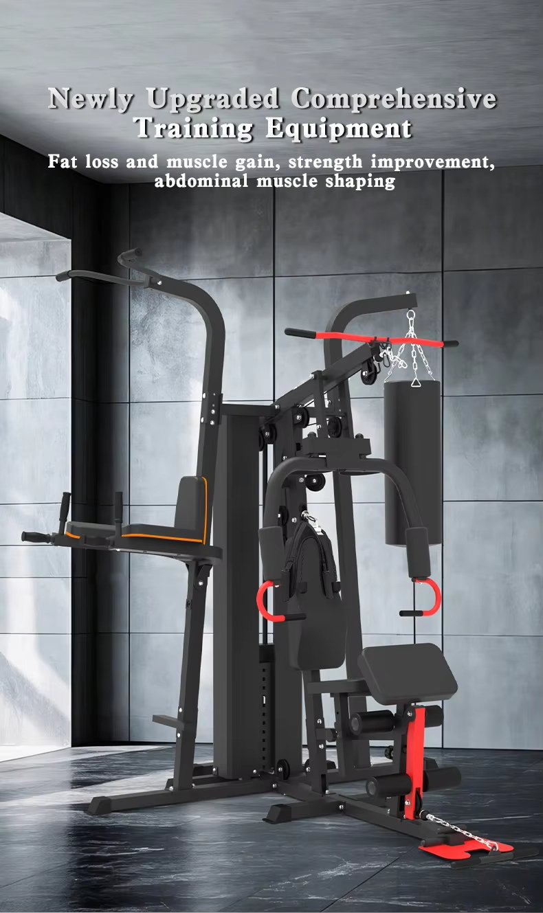 Three Station Multi-Function Gym Trainer with Boxing Bag detail image 1