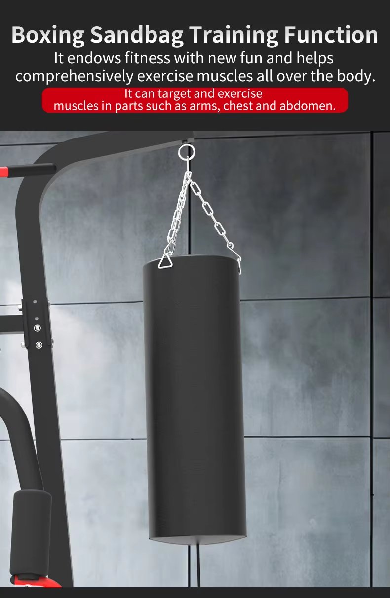 Three Station Multi-Function Gym Trainer with Boxing Bag detail image 6