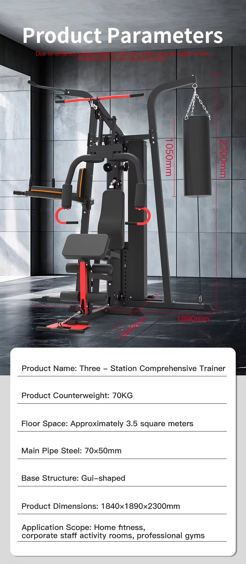 Three Station Multi-Function Gym Trainer with Boxing Bag detail image 10