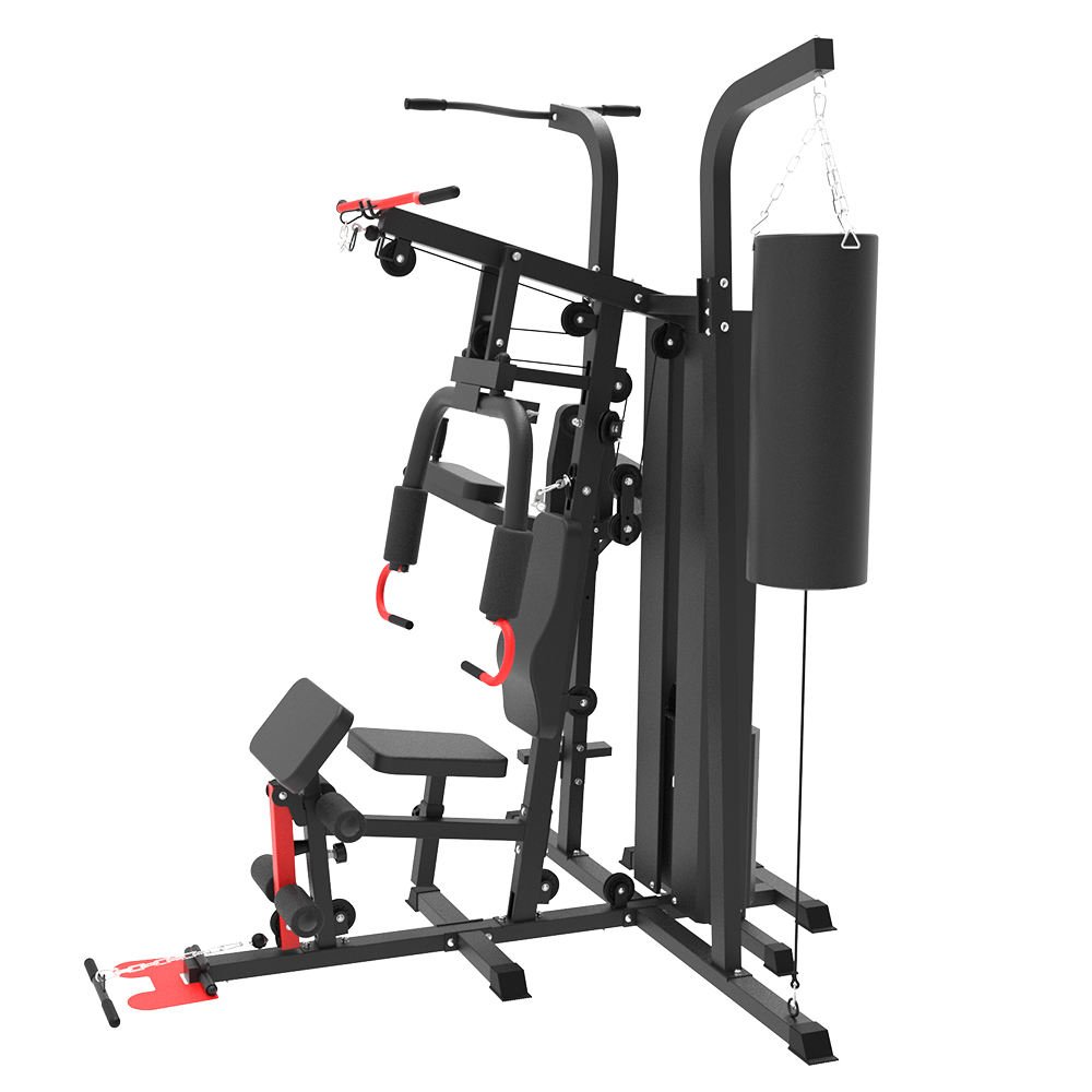Product gallery image - Three Station Multi-Function Gym Trainer with Boxing Bag
